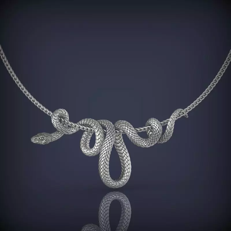 Snake Necklace Pendant Jewelry 3d print model 3D print model 3D print model_0