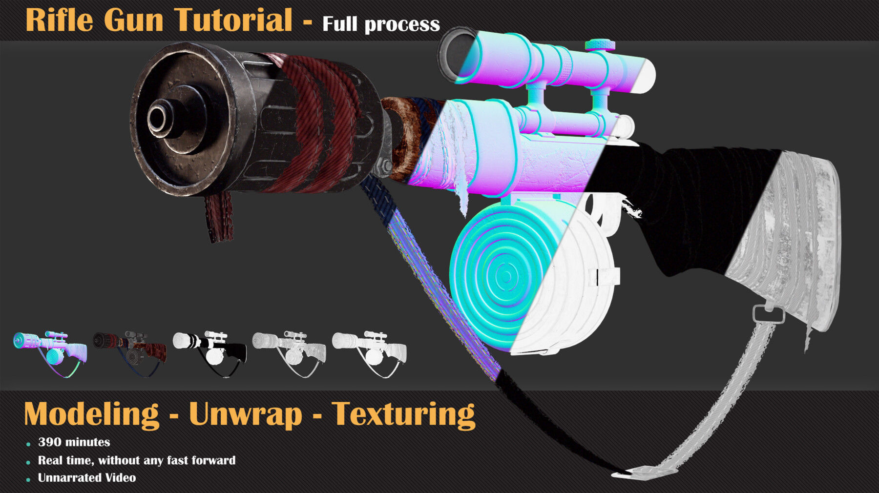 Rifle Gun Tutorial   3D model_4