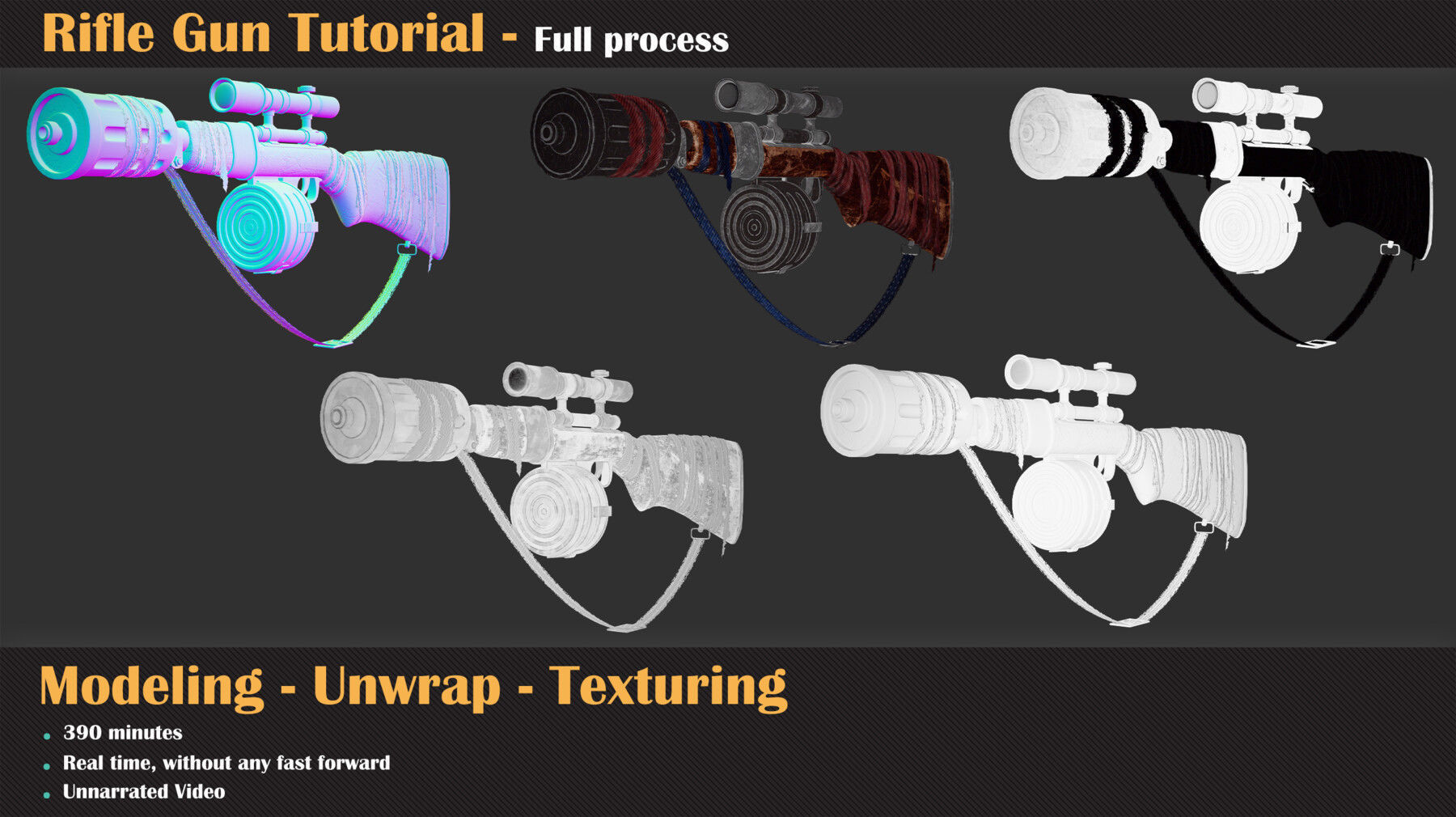Rifle Gun Tutorial   3D model_5