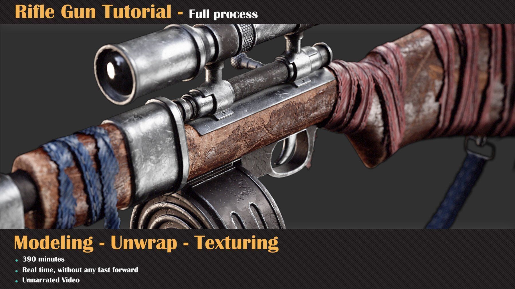 Rifle Gun Tutorial   3D model_2
