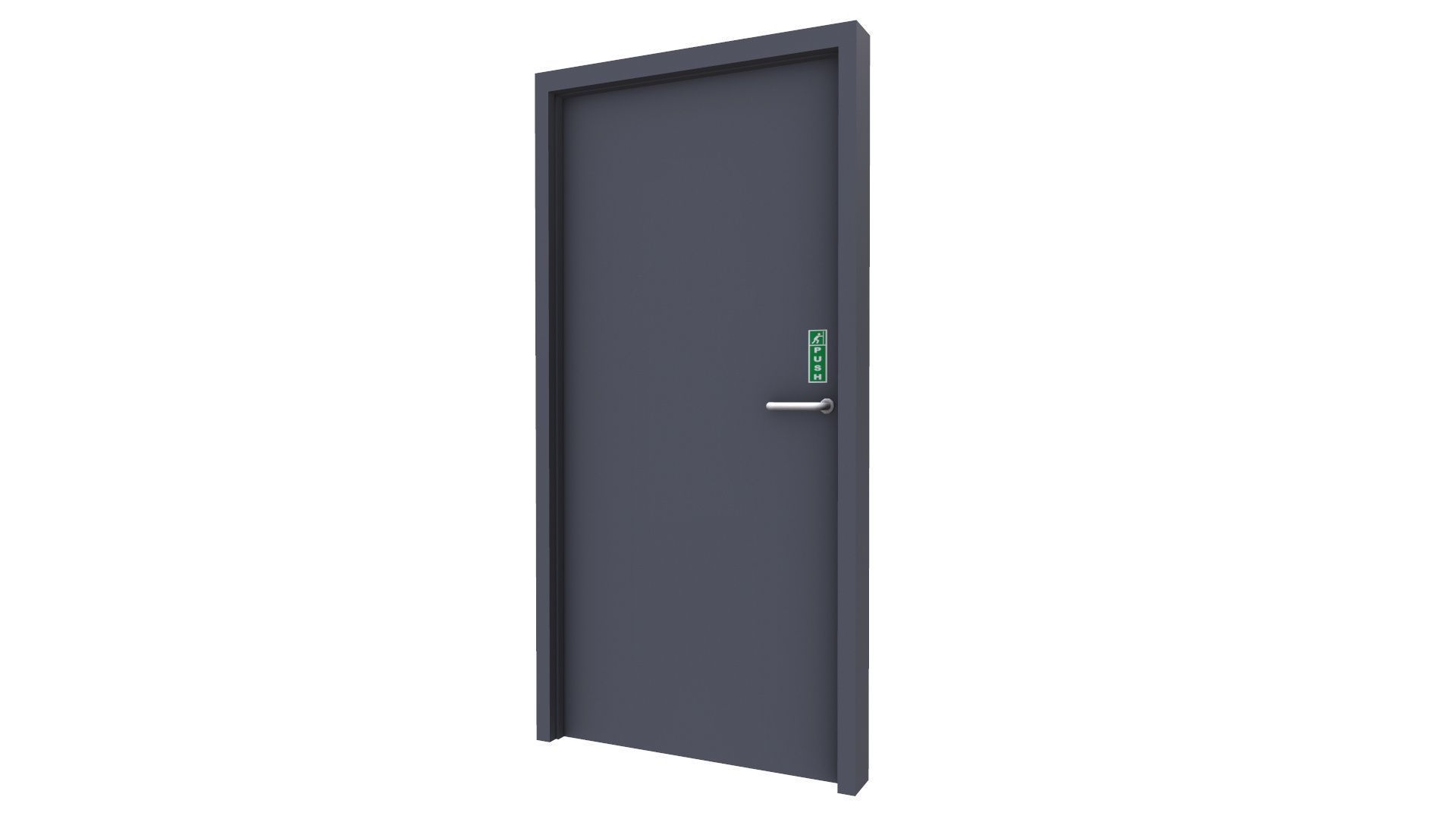 Single Door Low-poly 3D model_6
