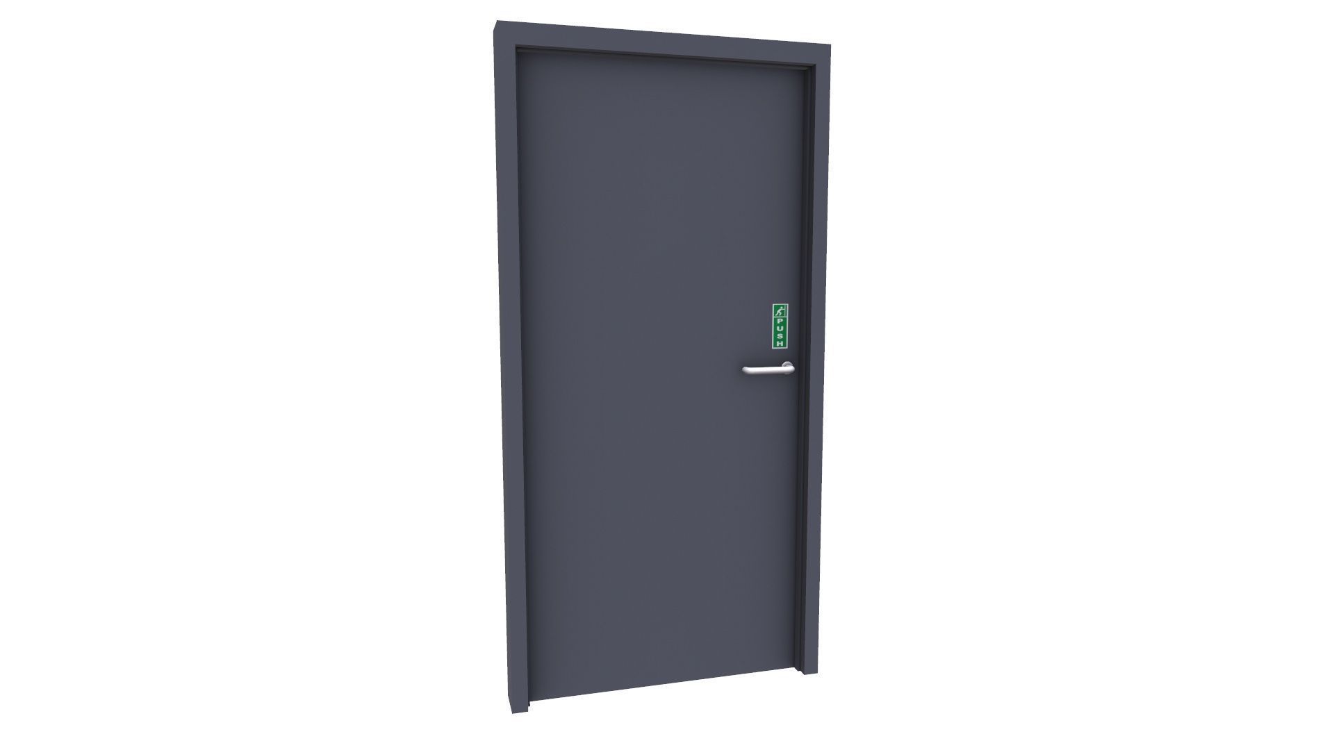 Single Door Low-poly 3D model_3