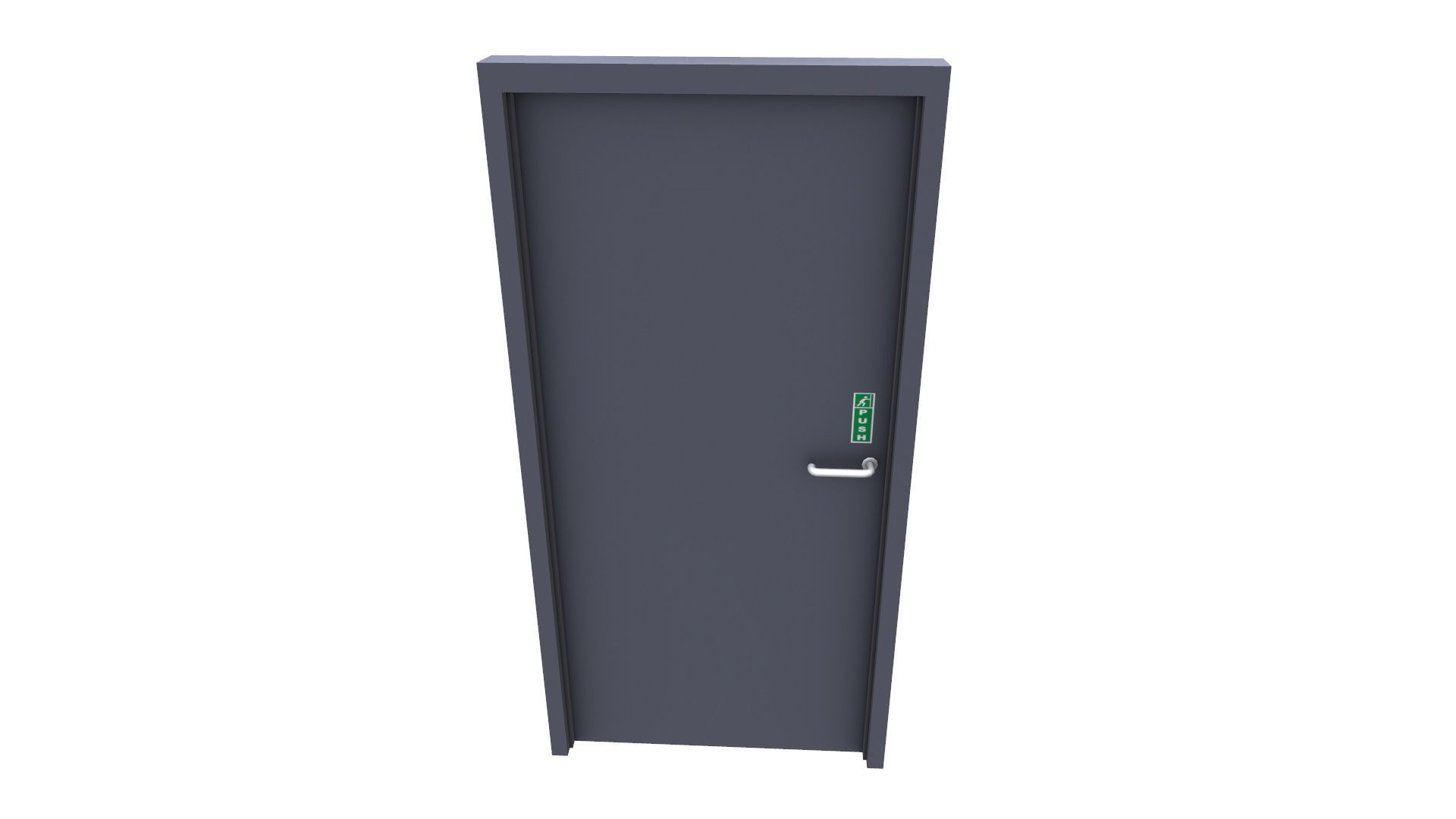 Single Door Low-poly 3D model_5