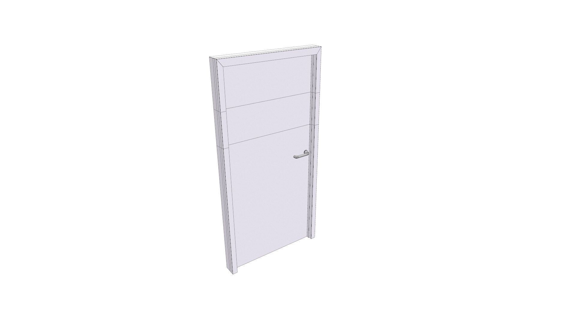 Single Door Low-poly 3D model_8