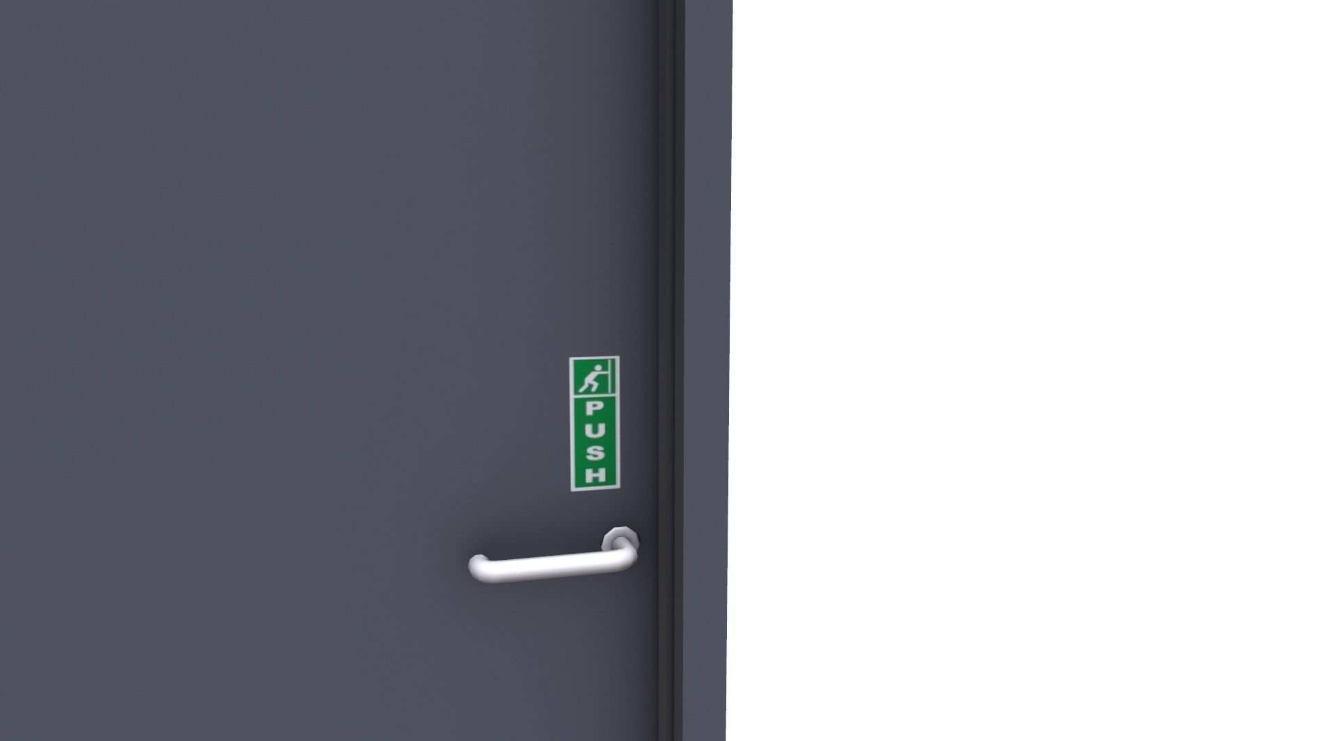 Single Door Low-poly 3D model_4