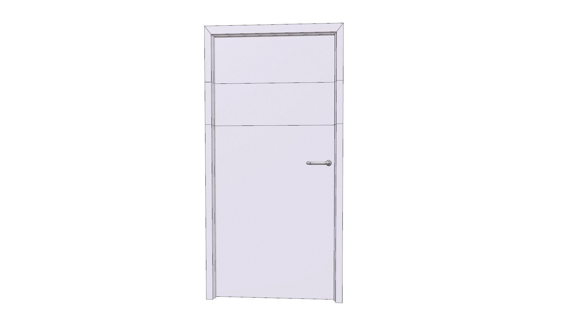 Single Door Low-poly 3D model_10