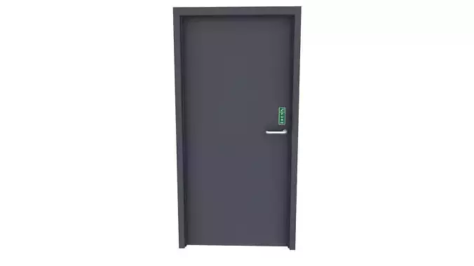 Single Door Low-poly 3D model