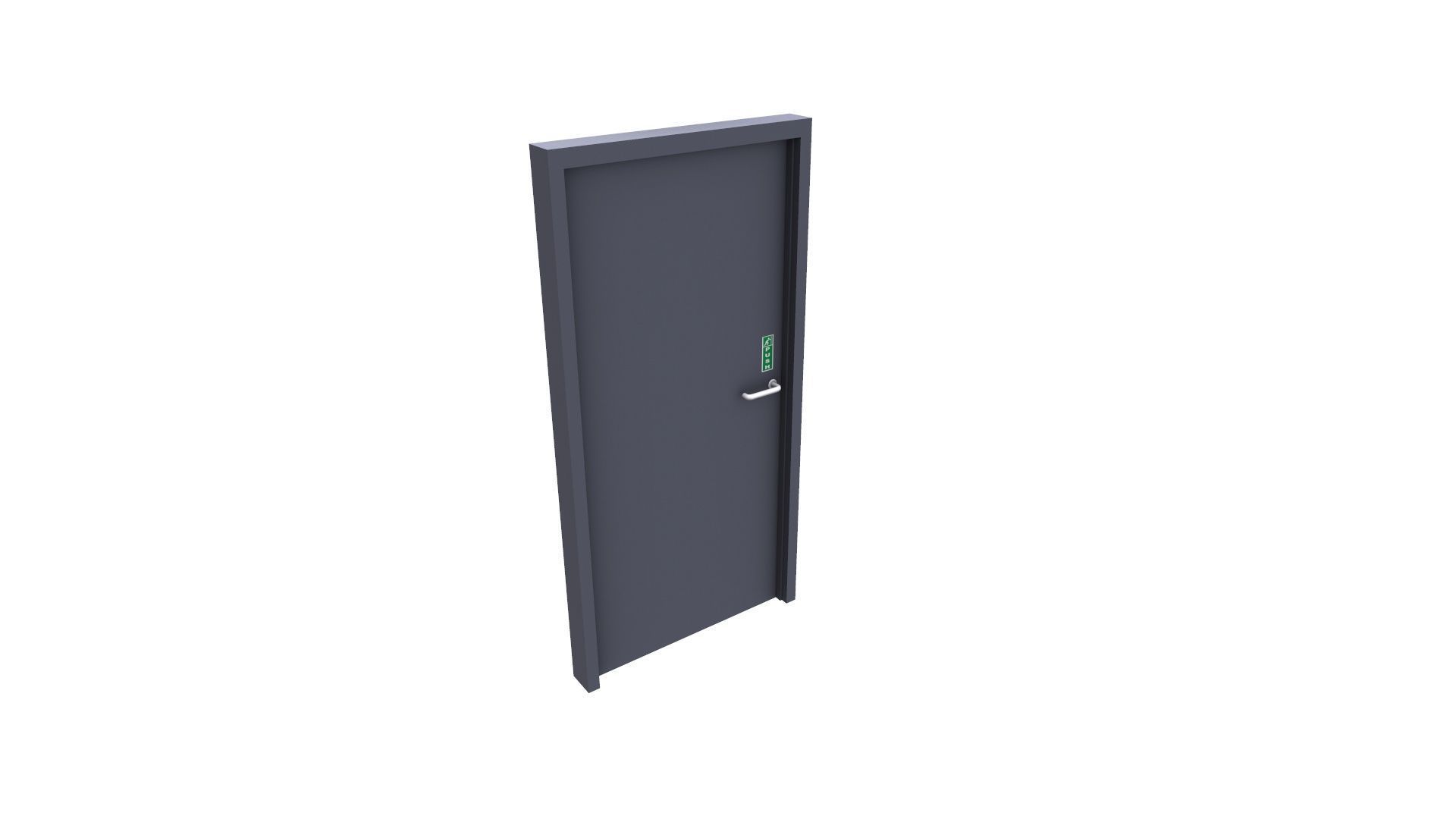 Single Door Low-poly 3D model_7