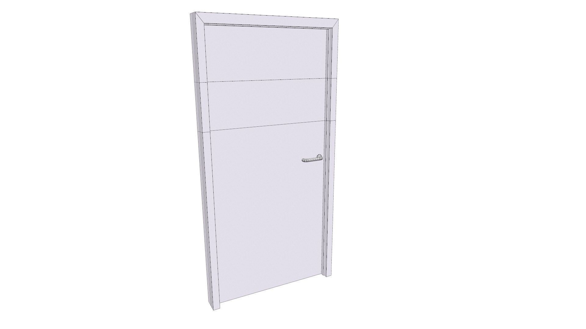 Single Door Low-poly 3D model_9