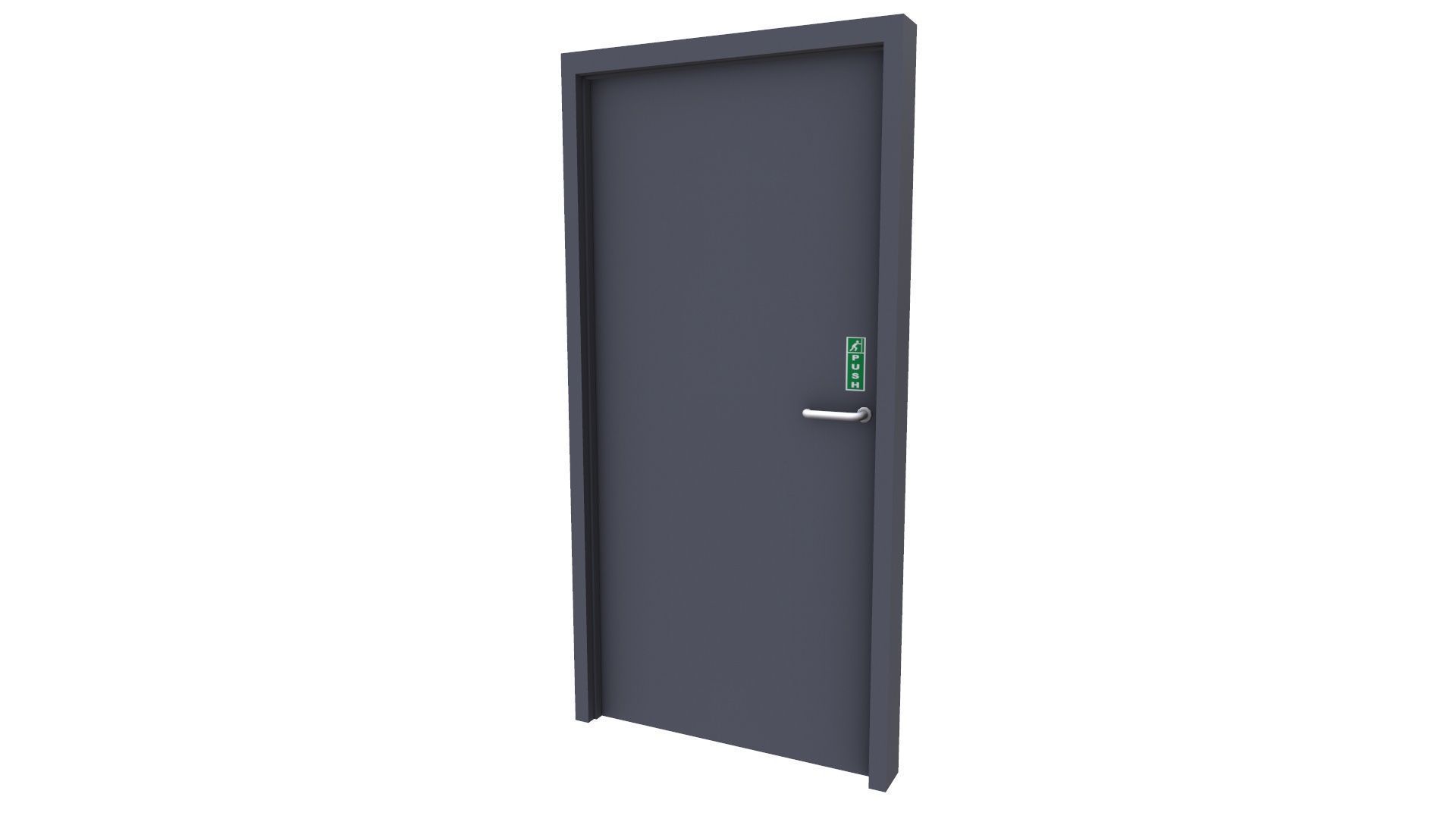 Single Door Low-poly 3D model_2