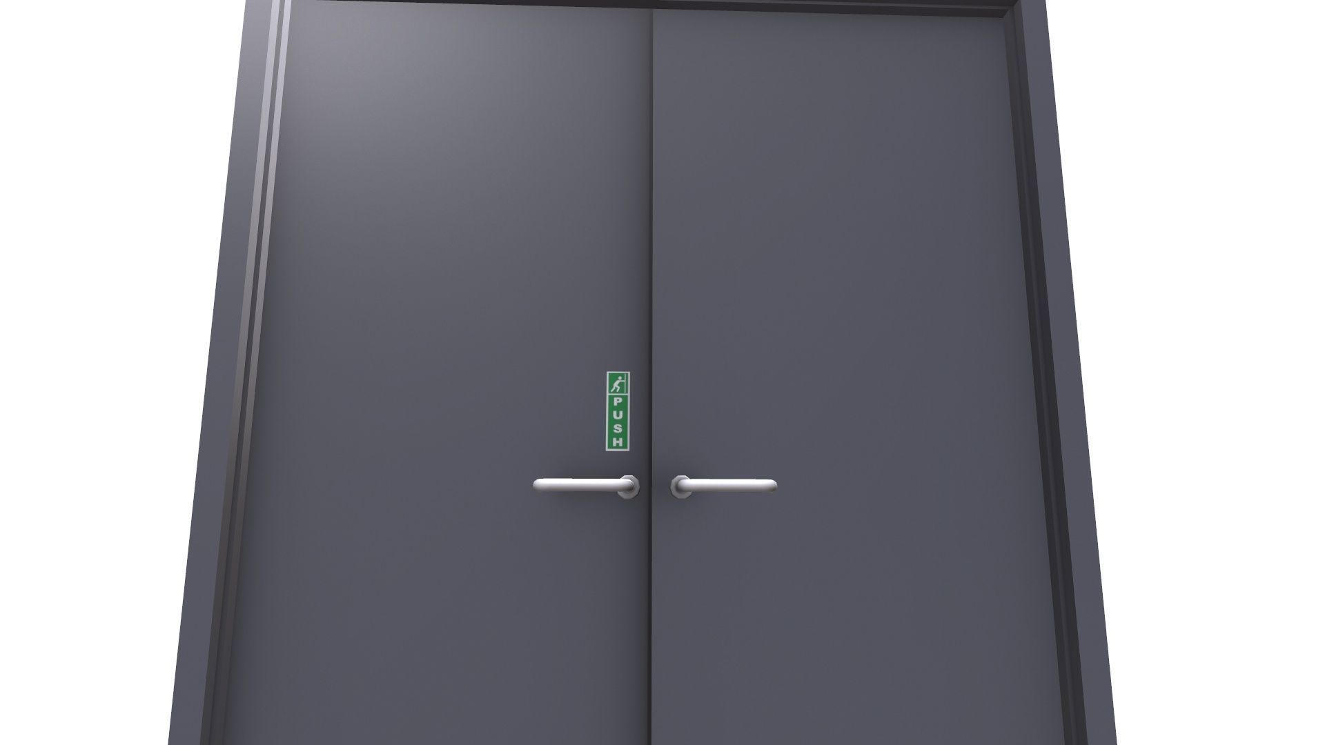 Double Door Low-poly 3D model_5