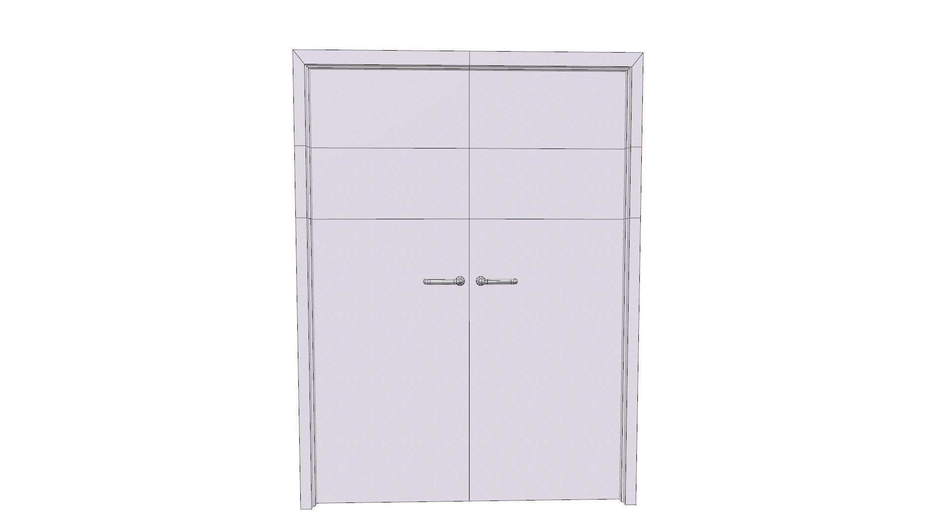 Double Door Low-poly 3D model_6