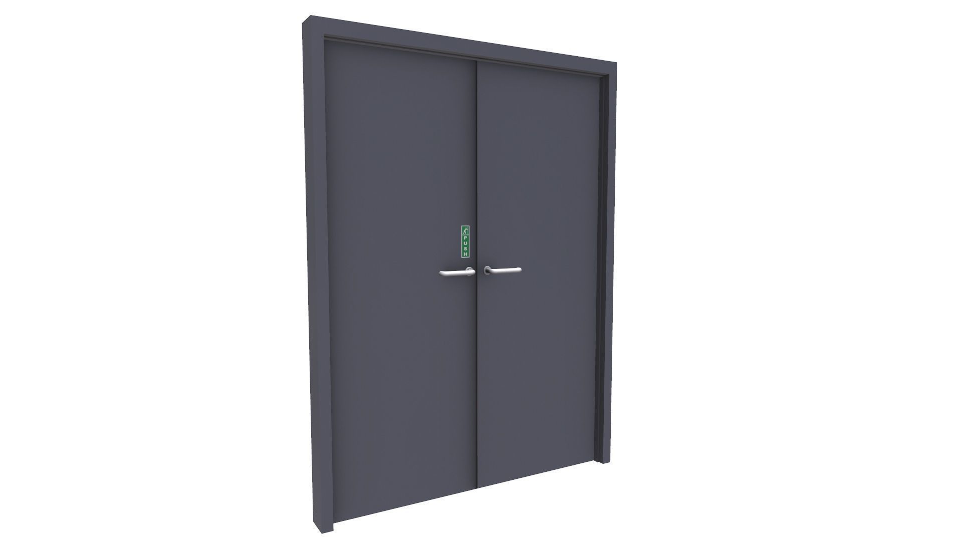 Double Door Low-poly 3D model_2