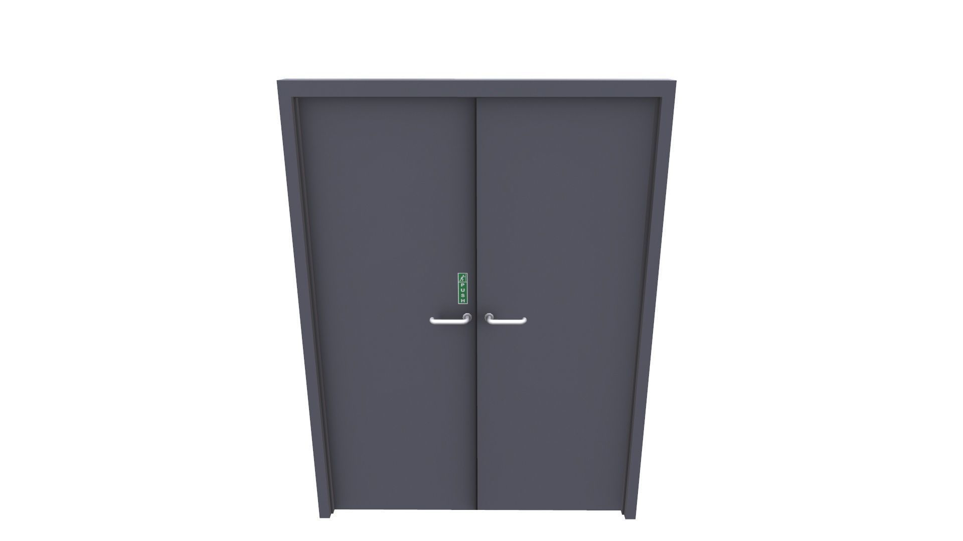 Double Door Low-poly 3D model_4