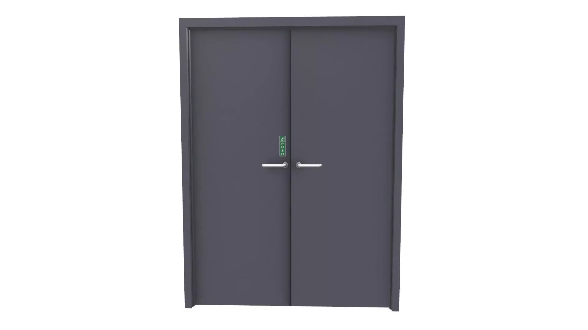 Double Door Low-poly 3D model_0