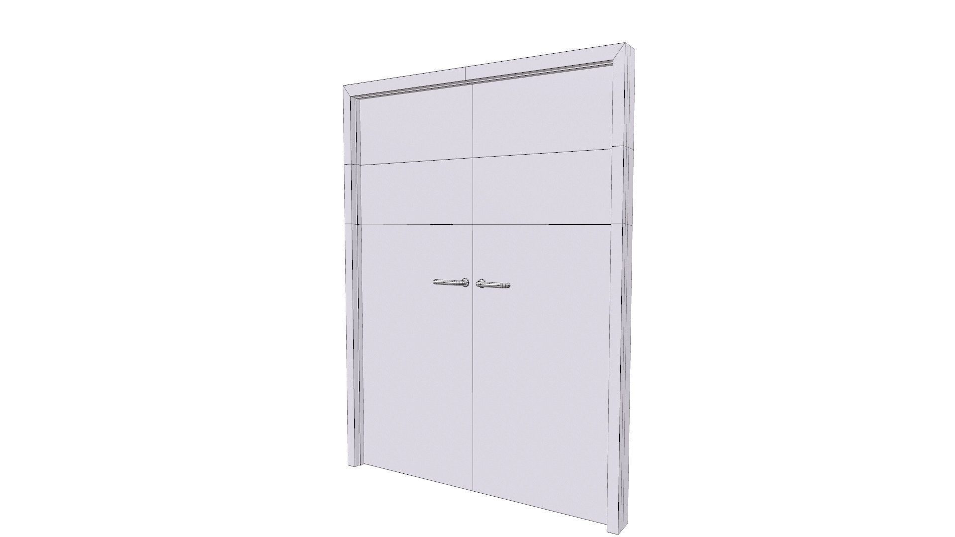 Double Door Low-poly 3D model_7