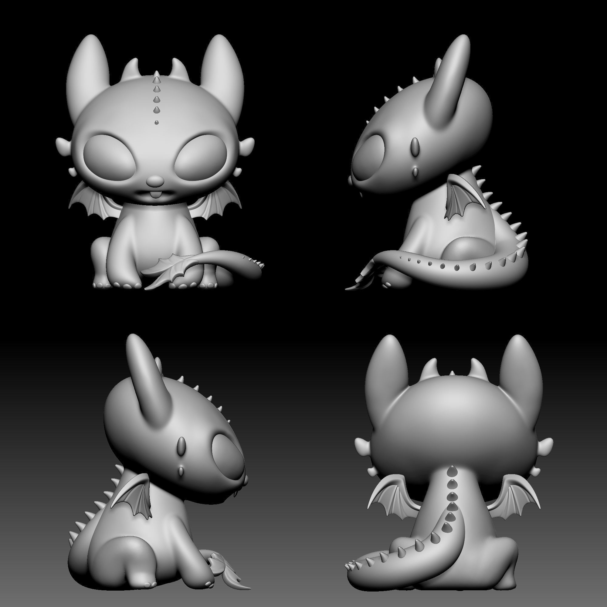 Chimuelo Dragon Chibi 040 3D print model_1