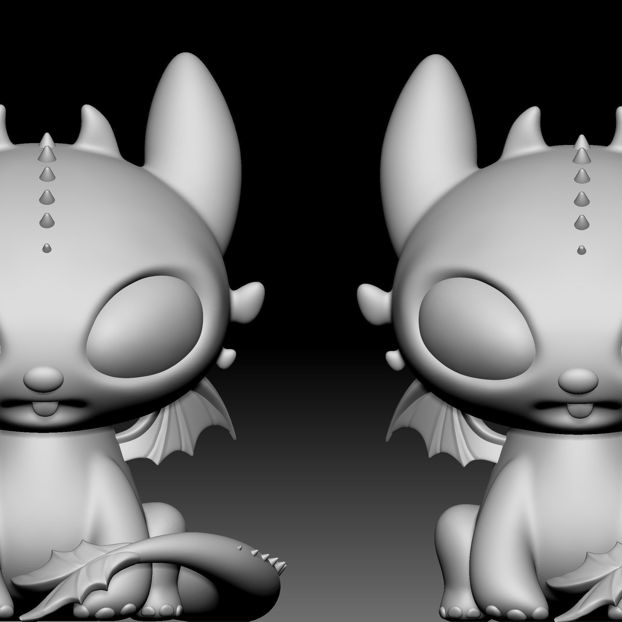 Chimuelo Dragon Chibi 040 3D print model_2