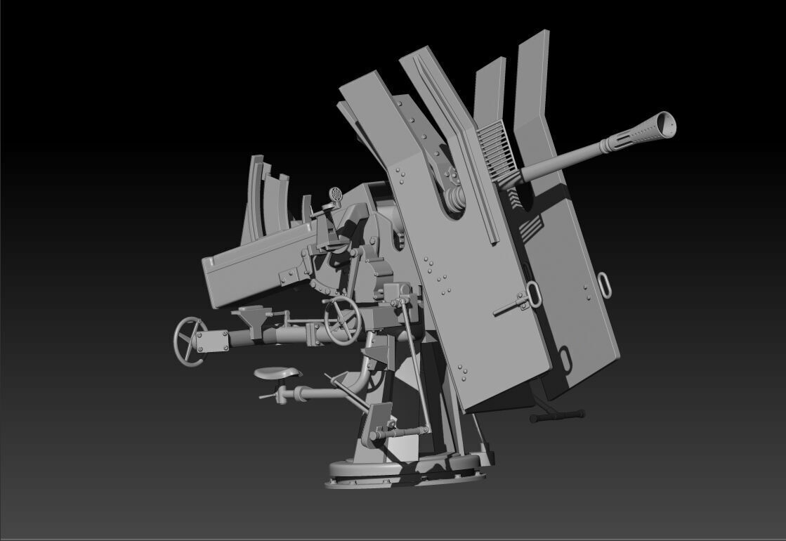 35 scale German 37mm AA Flak WW2 for 3D print 3D print model_2