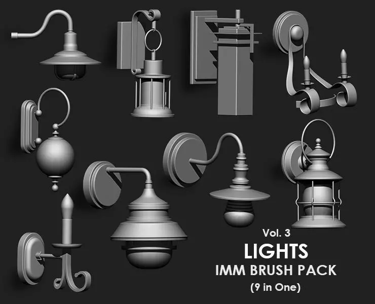 Lights IMM Brush Pack 9 in One Vol 3 3D model_0