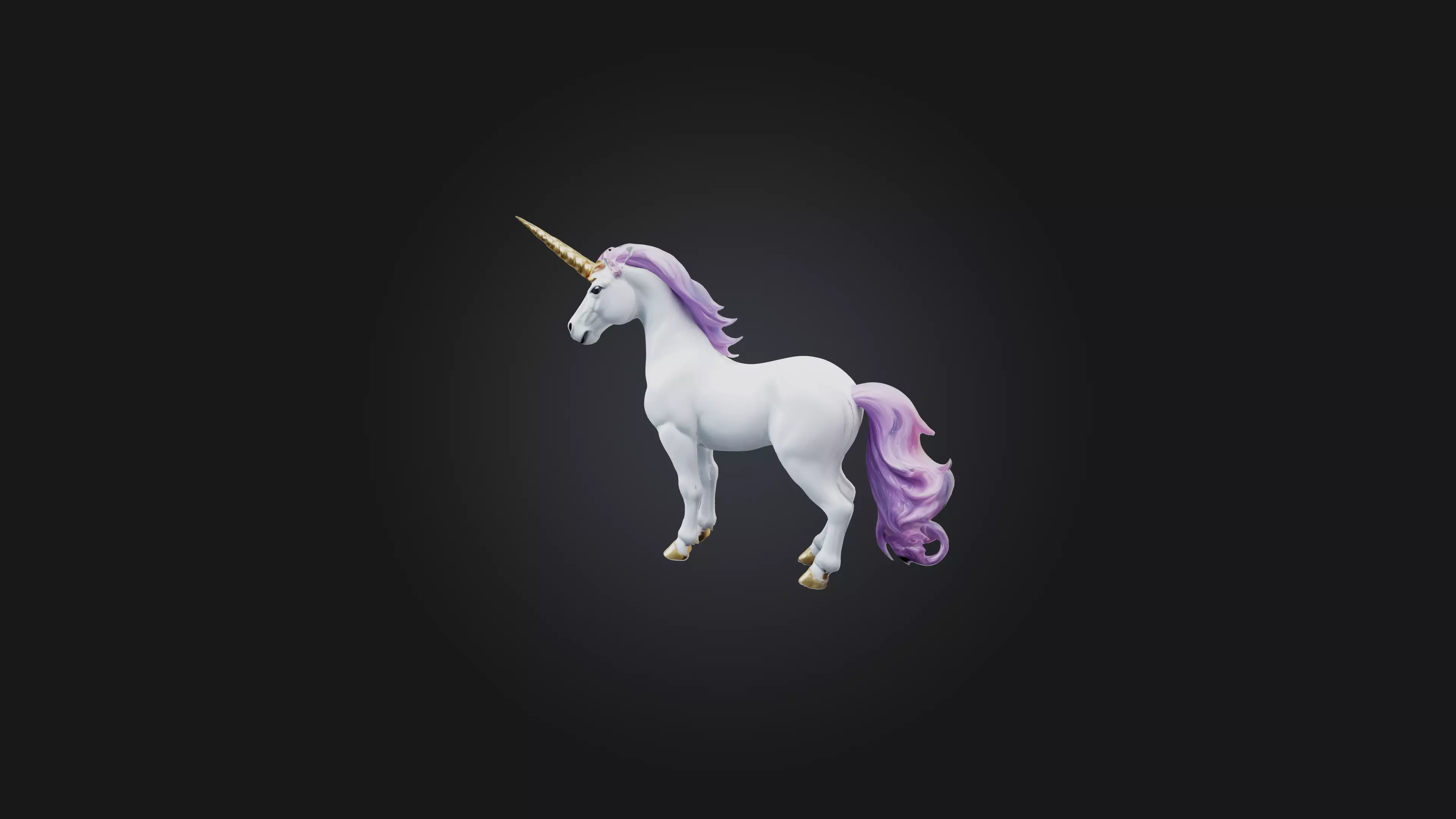 Unicorn Low-poly 3D model_0