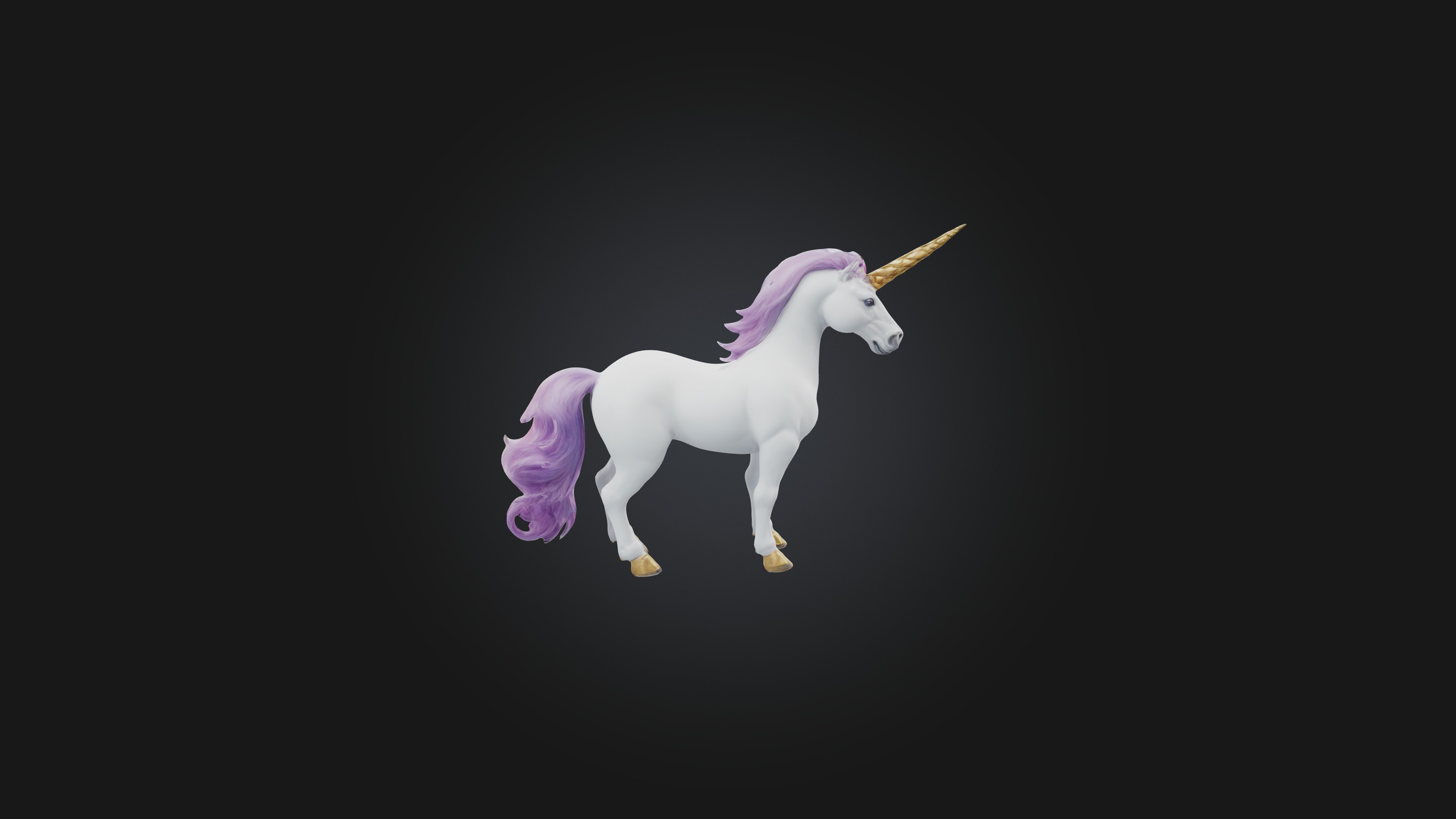 Unicorn Low-poly 3D model_4
