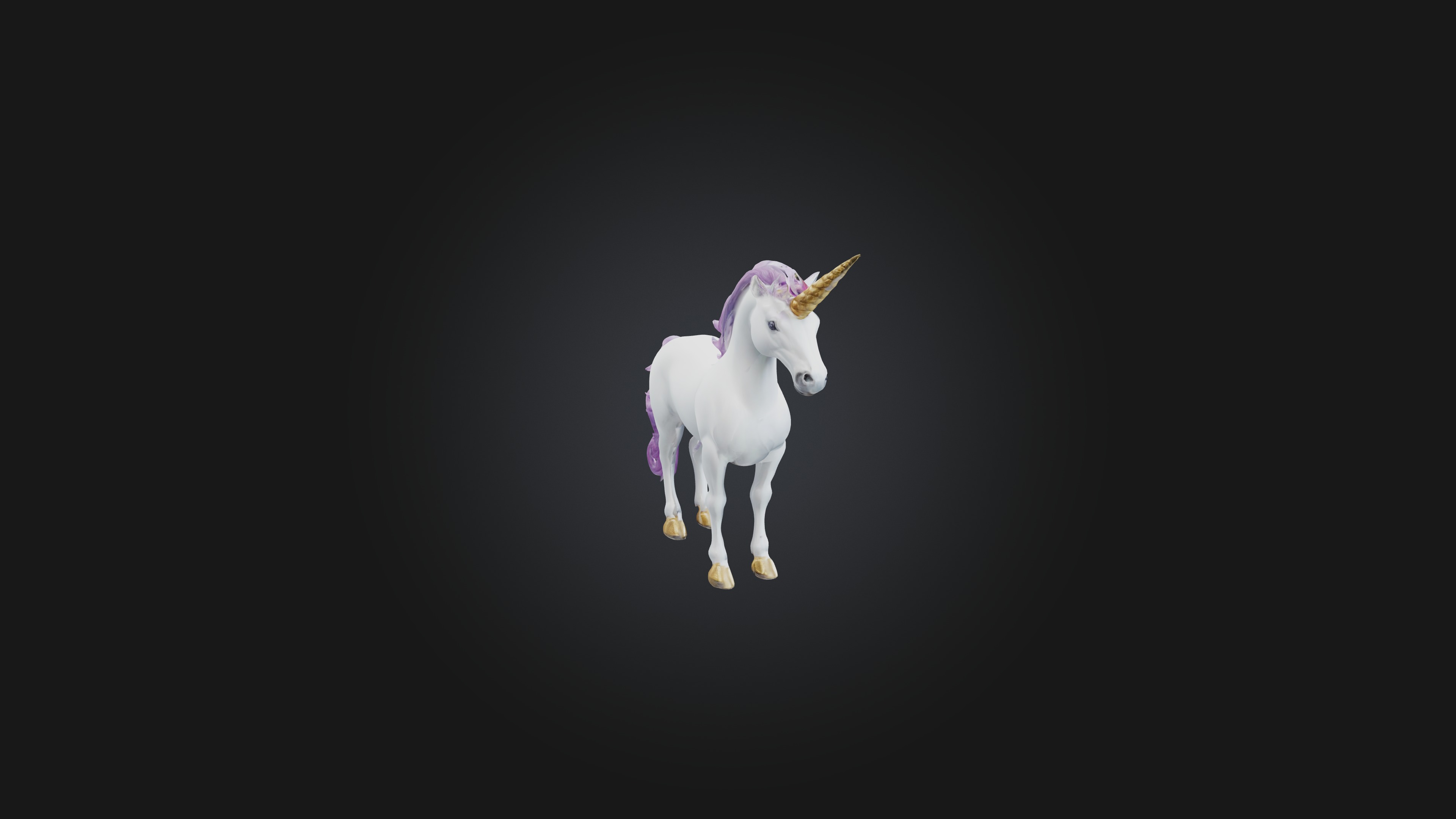 Unicorn Low-poly 3D model_2