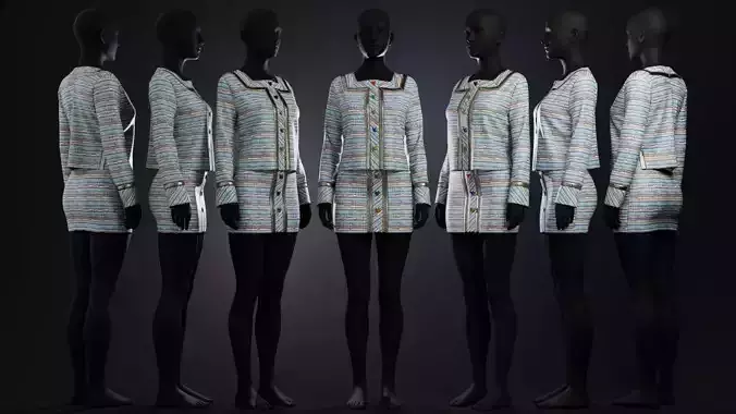 Multicolor Suit with Heart Accessories Fitted to Gen8 Body Mesh