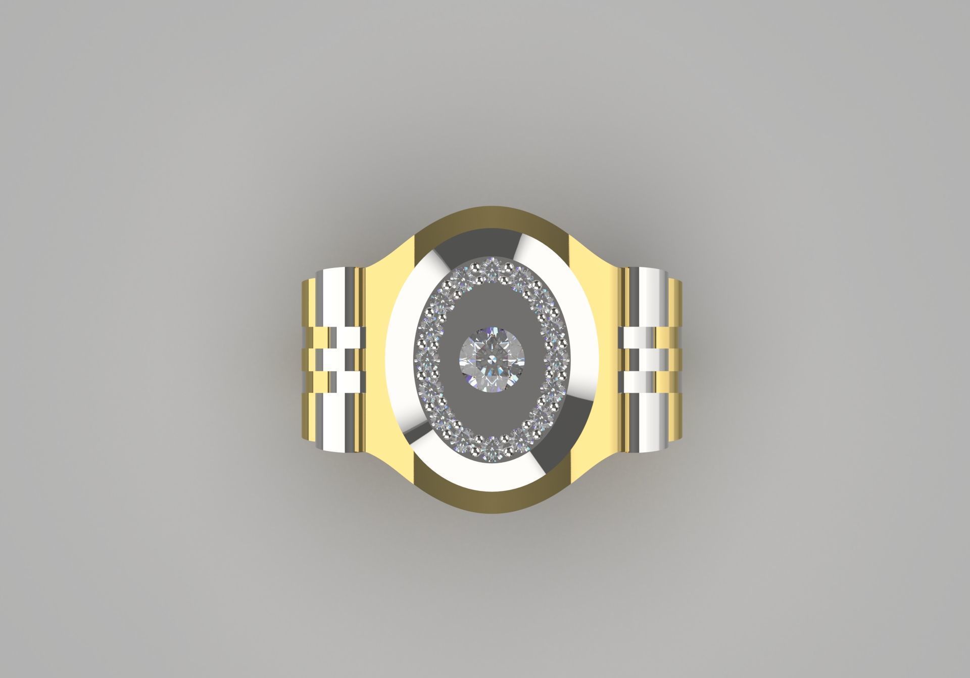 Luxury man Rolex design diamond ring model ror0014 3D print model_1