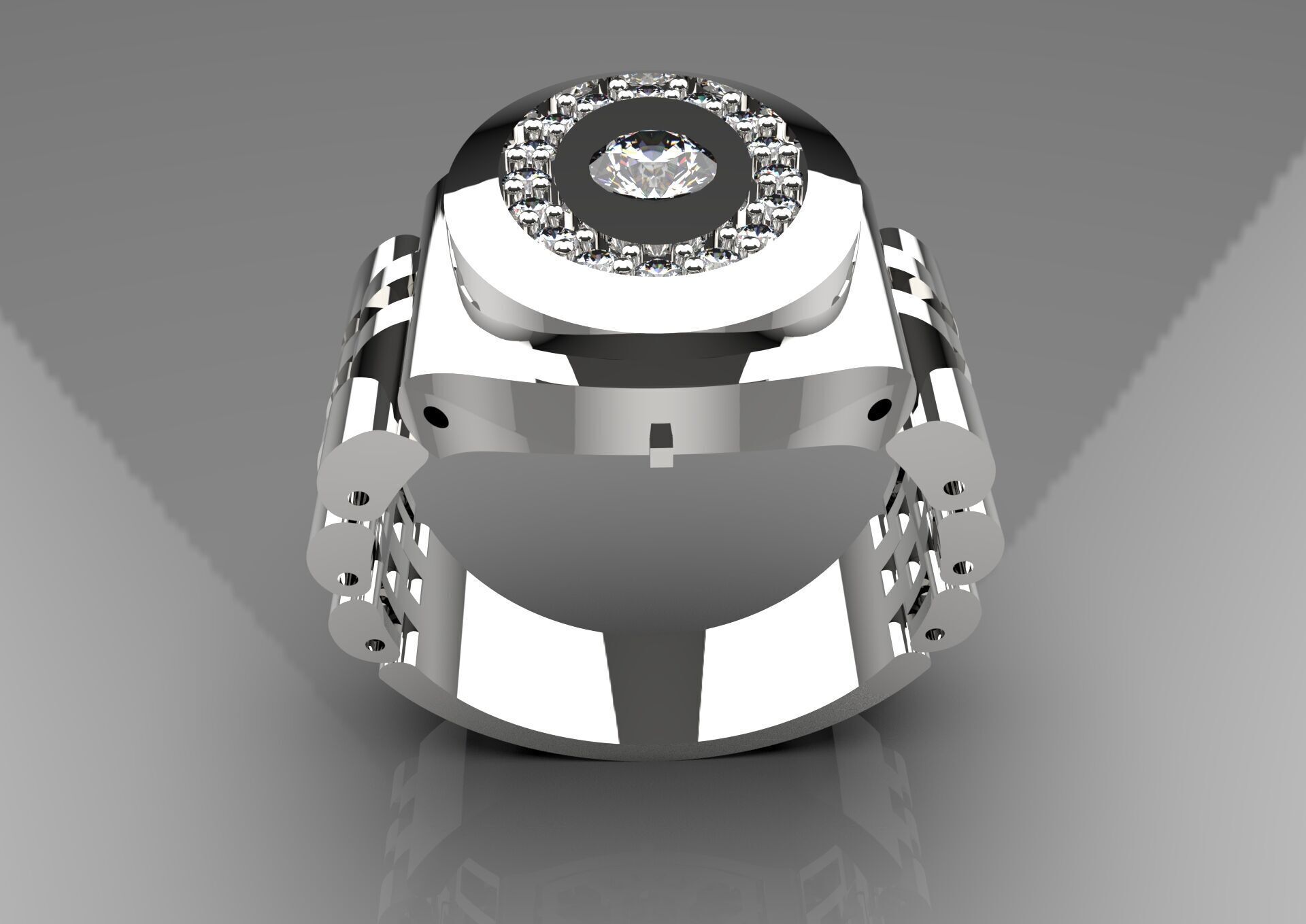 Luxury man Rolex design diamond ring model ror0014 3D print model_22