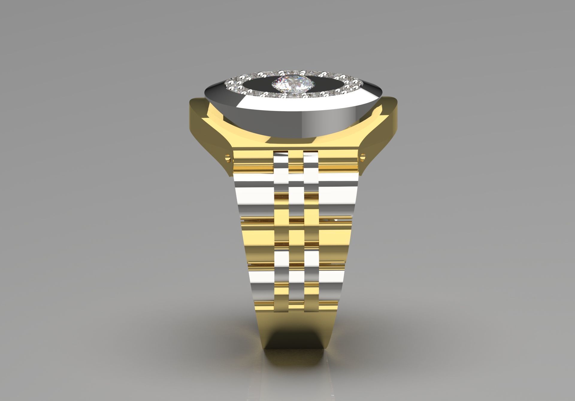 Luxury man Rolex design diamond ring model ror0014 3D print model_2