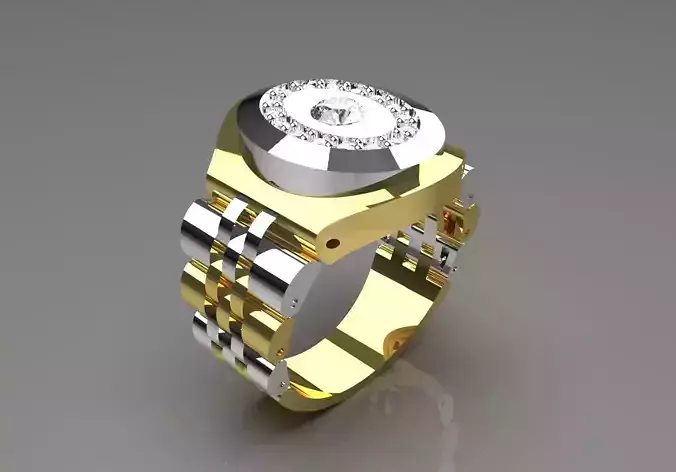 Luxury man Rolex design diamond ring model ror0014 3D print model