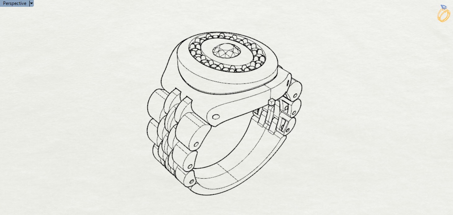 Luxury man Rolex design diamond ring model ror0014 3D print model_9