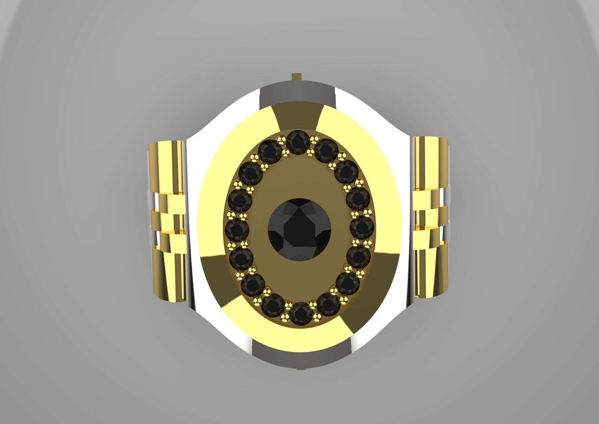 Luxury man Rolex design diamond ring model ror0014 3D print model_19