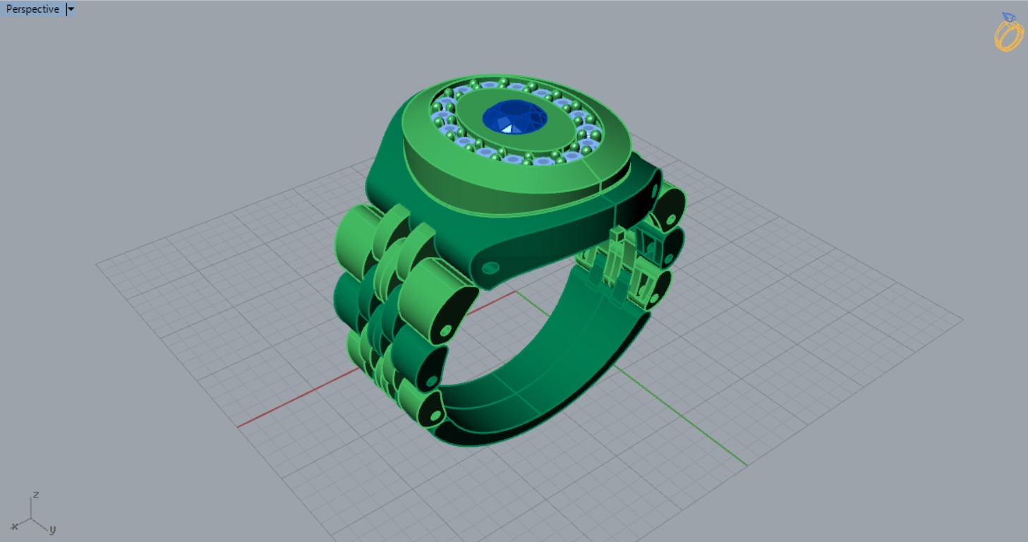 Luxury man Rolex design diamond ring model ror0014 3D print model_8