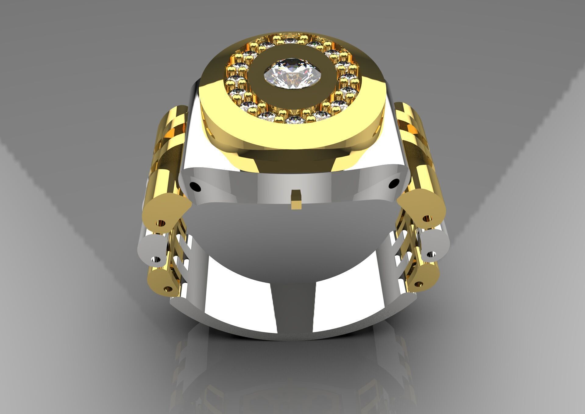 Luxury man Rolex design diamond ring model ror0014 3D print model_21