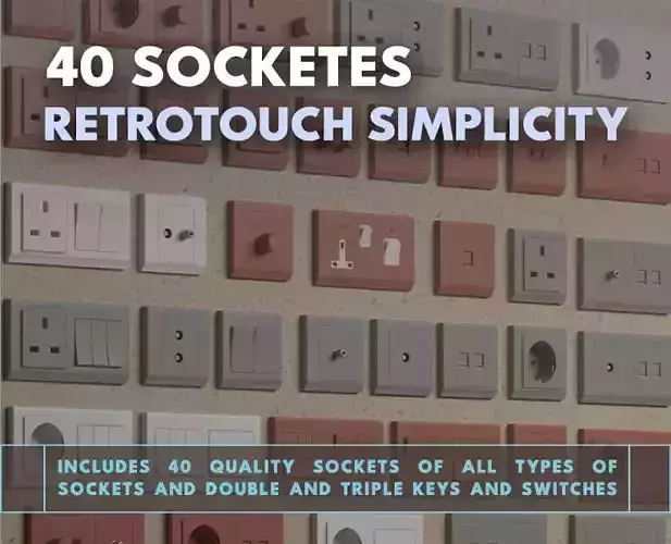 40 sockets and switches Retrotouch Simplicity Socketes 3D model