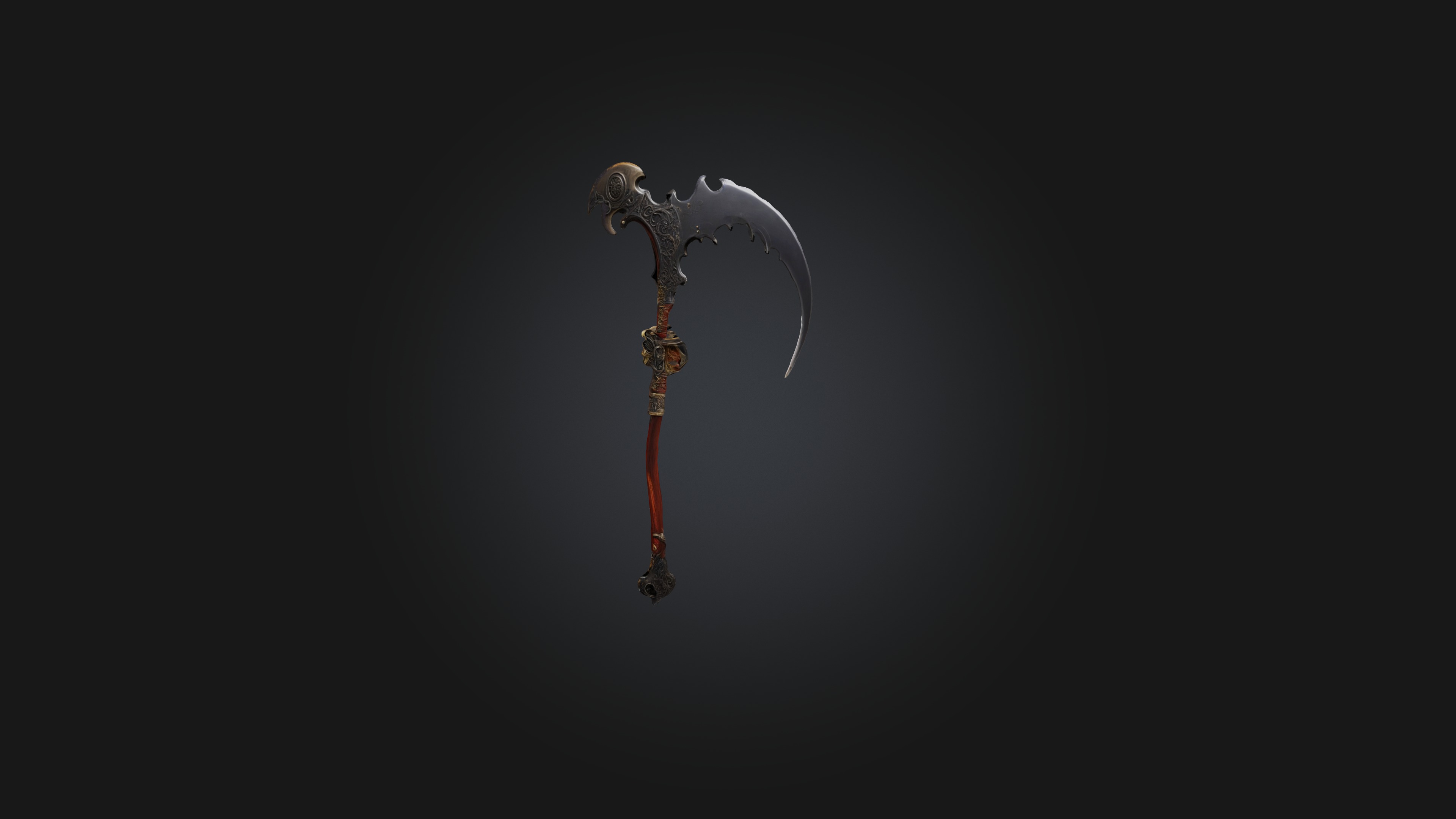 Scythe Low-poly 3D model_3