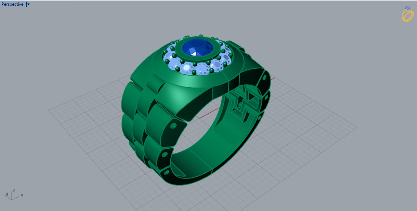 Luxury man Rolex design diamond ring model ror0015 3D print model_6