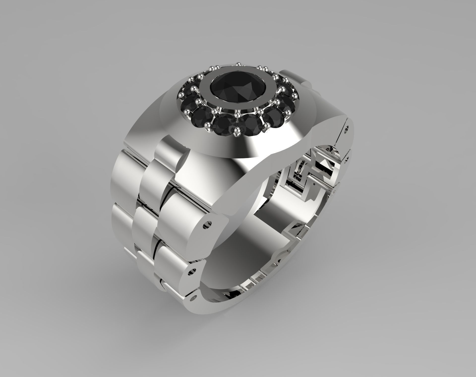 Luxury man Rolex design diamond ring model ror0015 3D print model_20