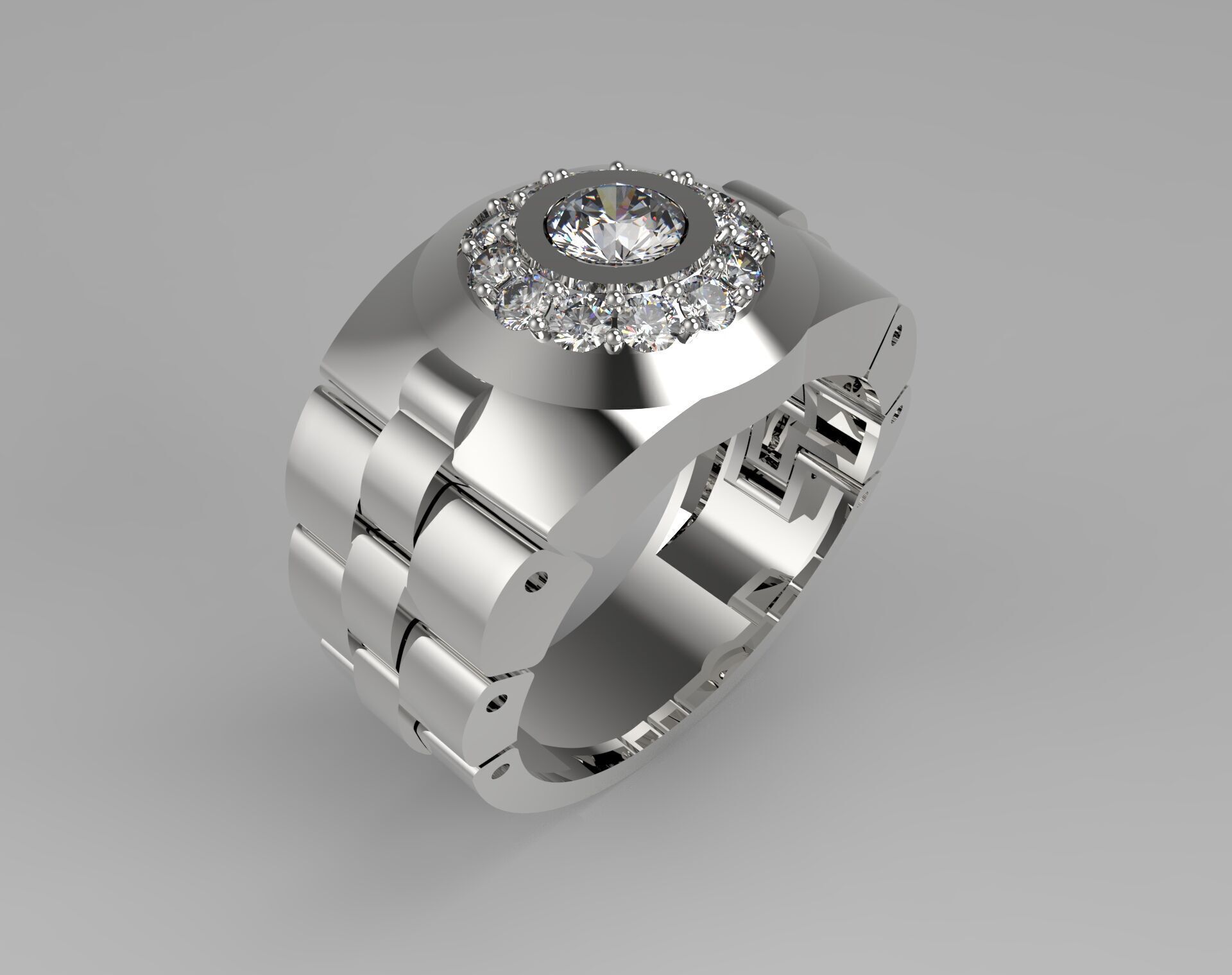 Luxury man Rolex design diamond ring model ror0015 3D print model_22