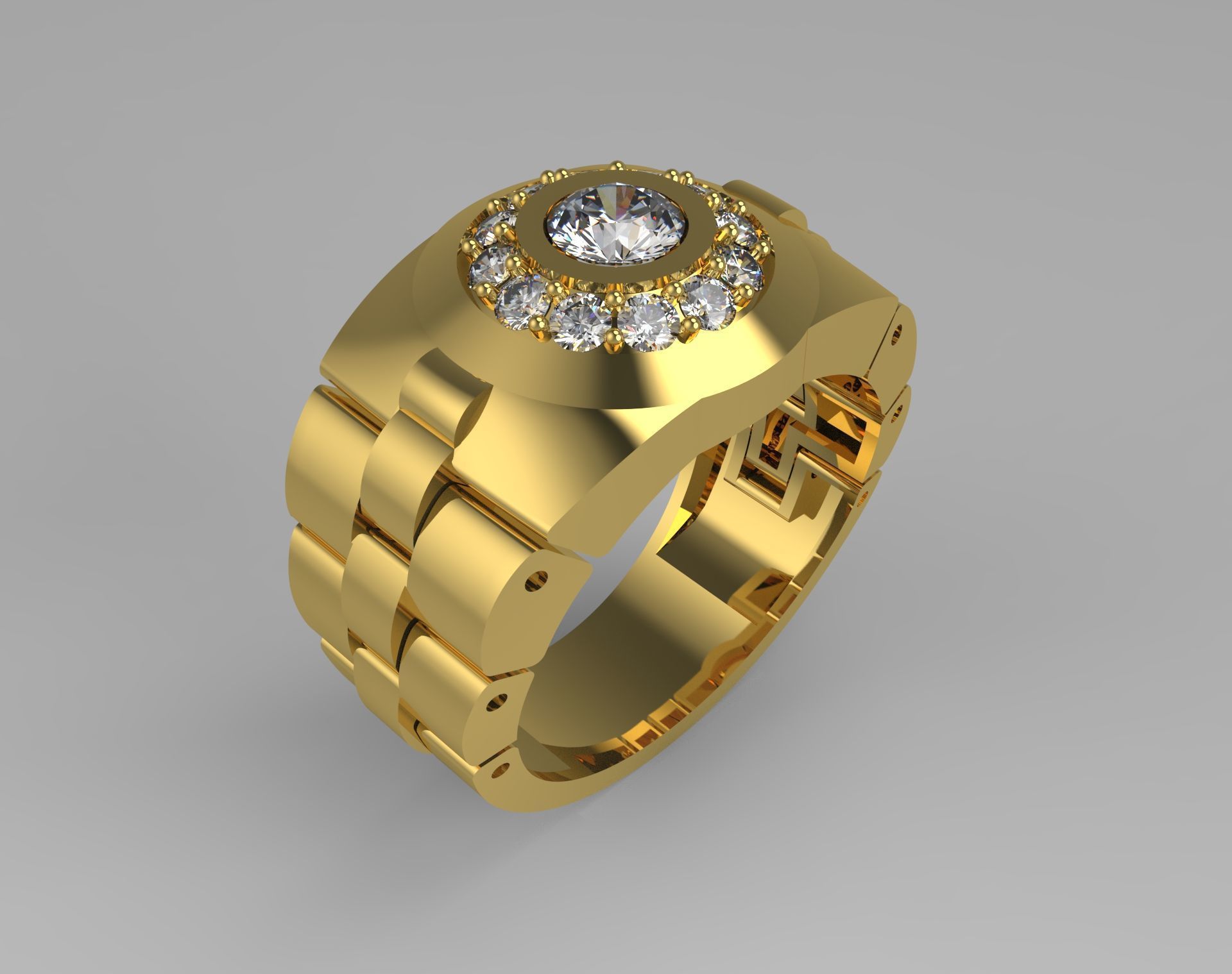 Luxury man Rolex design diamond ring model ror0015 3D print model_18