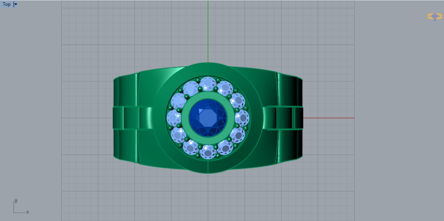 Luxury man Rolex design diamond ring model ror0015 3D print model_8