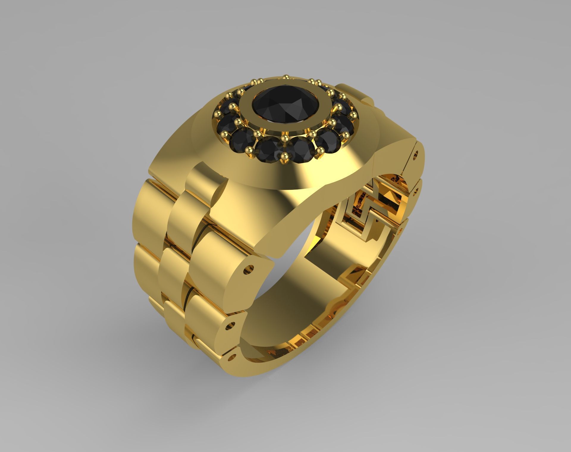 Luxury man Rolex design diamond ring model ror0015 3D print model_17