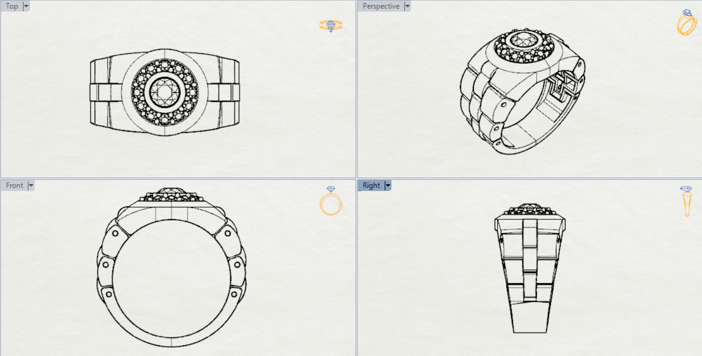 Luxury man Rolex design diamond ring model ror0015 3D print model_14
