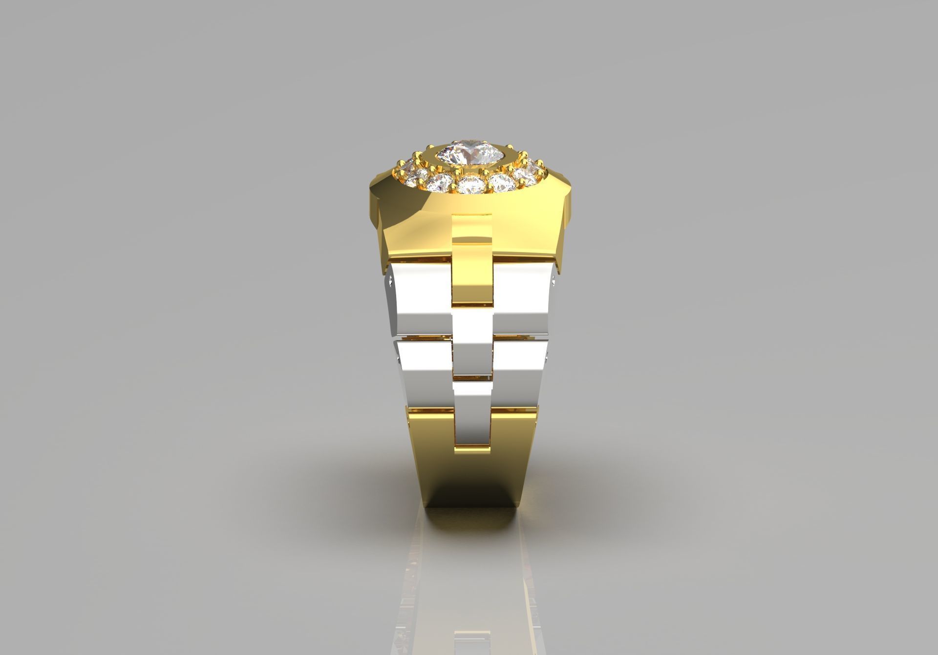 Luxury man Rolex design diamond ring model ror0015 3D print model_2