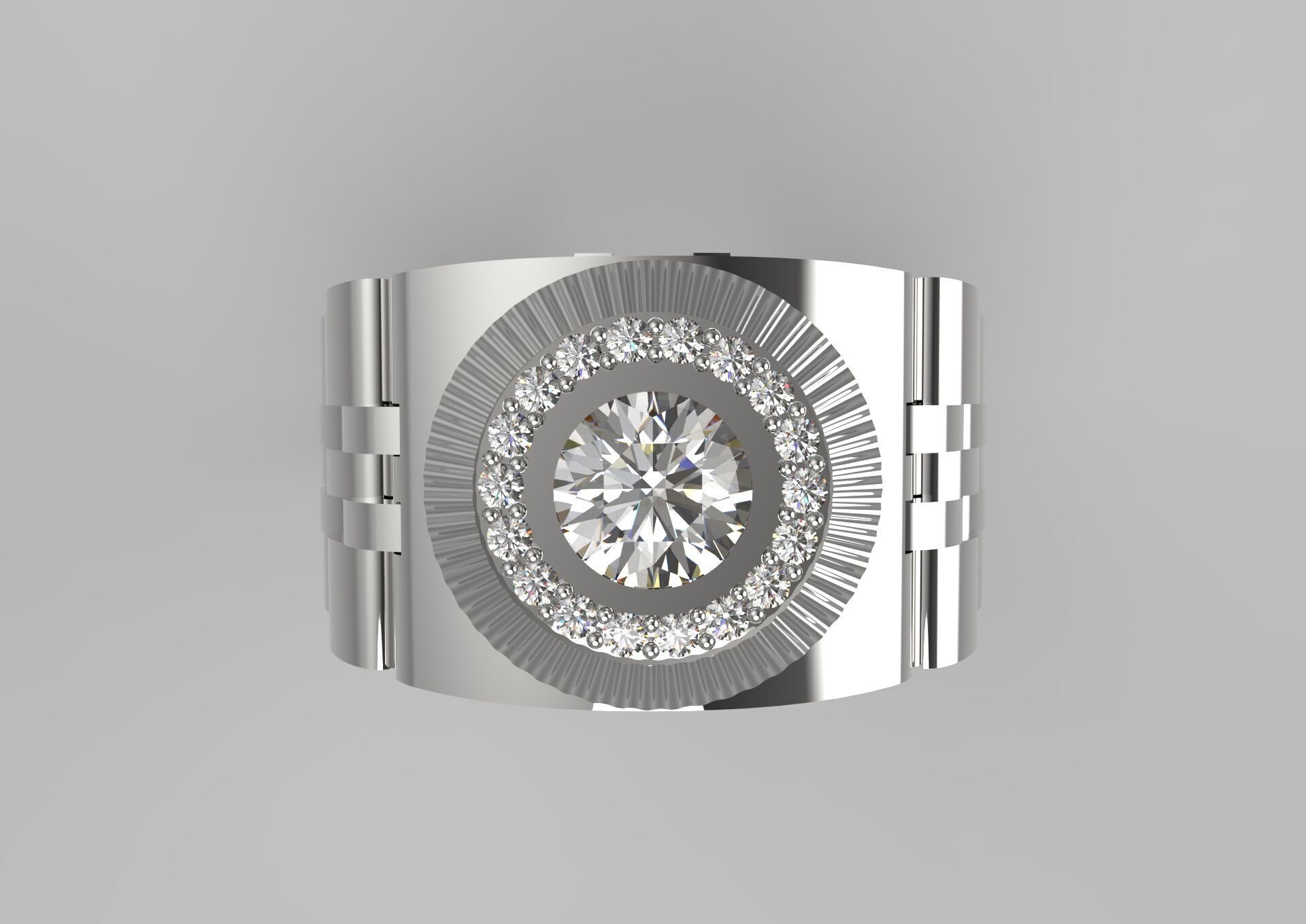 Luxury man Rolex design diamond ring model ror0016 3D print model_20