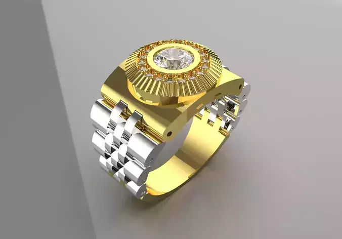 Luxury man Rolex design diamond ring model ror0016 3D print model