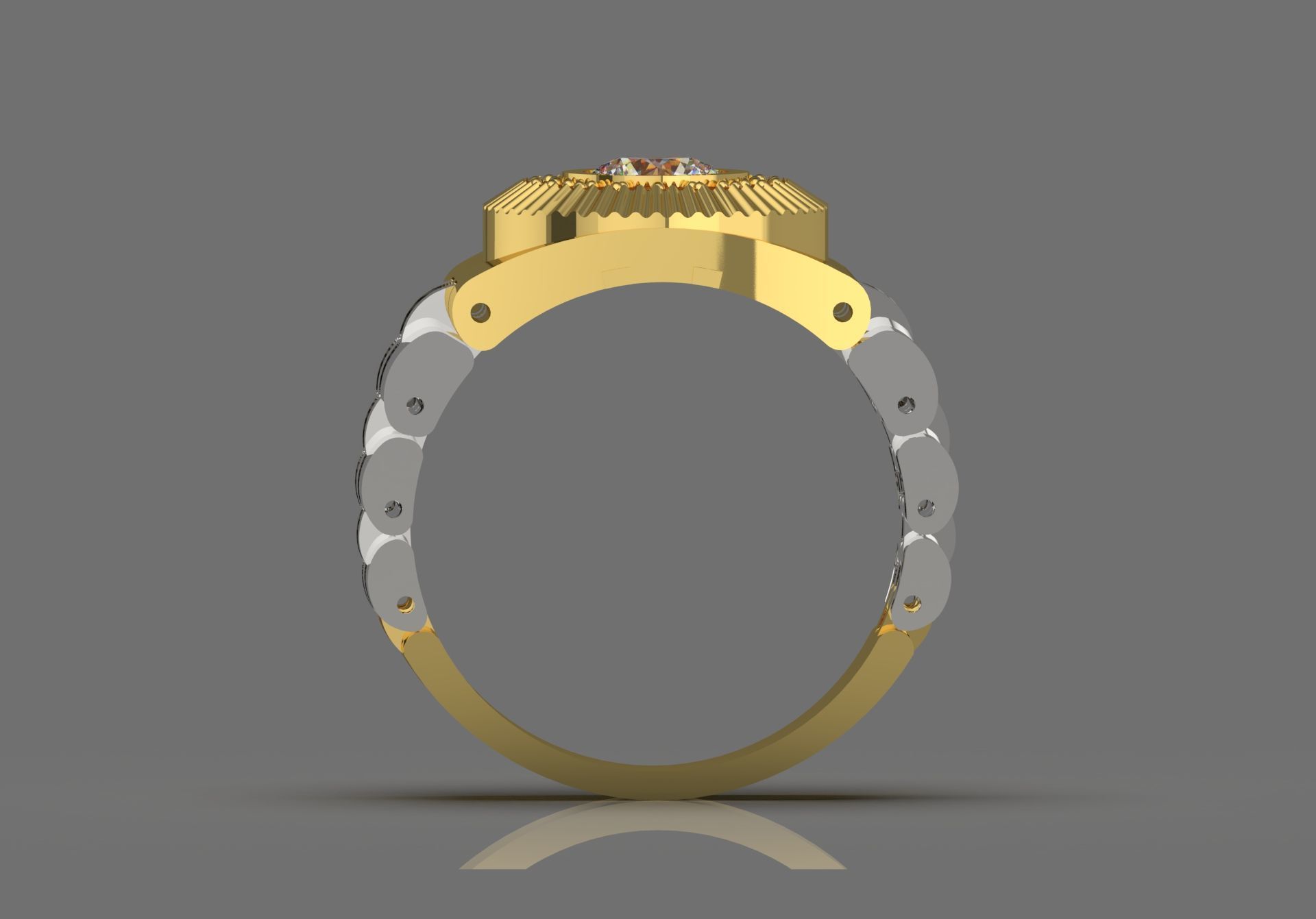 Luxury man Rolex design diamond ring model ror0016 3D print model_3