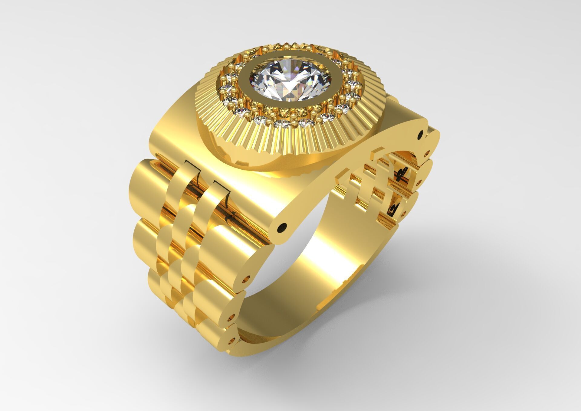 Luxury man Rolex design diamond ring model ror0016 3D print model_18